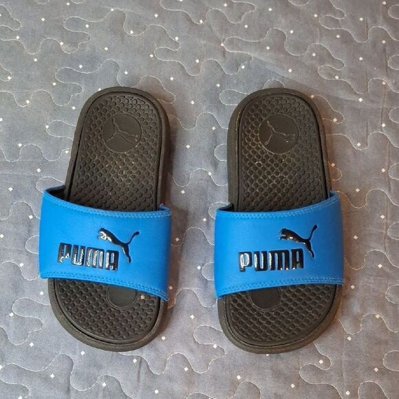 Puma Other - PUMA Kids Black and Blue Slide Sandals size 12